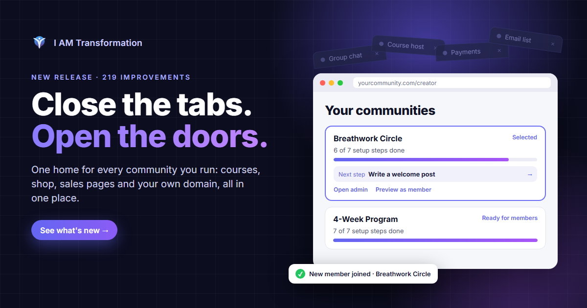 Close the Tabs. Open the Doors.